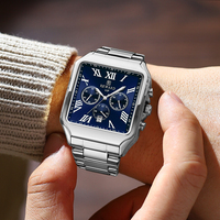 Jam Tangan Pria Fashion Steel Strip Sporty Tiga Jarum Kecil Multifungsi Enam Jarum Quartz Bisnis