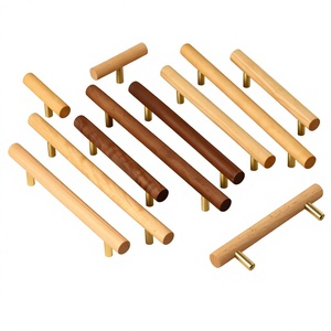 Juego de tiradores redondos de madera para gabinetes, diseño moderno, ligeros, hechos a mano, para uso en interiores/exteriores, decoración de muebles para montar en puertas - Product Image 3