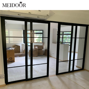 أبواب دخول من الألومنيوم بألواح مخصصة ، خزانة شوجي الخشبية الصوتية الداخلية العازلة للصوت ، انزلاق زجاجي - Product Image 5