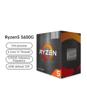 โปรเซสเซอร์ <span class=keywords><strong>AMD</strong></span> R5 5600G ของแท้, 3.9GHz, 65W, 6-คอร์ 12-เธรด, แบบถาดหรือแบบกล่อง <span class=keywords><strong>AMD</strong></span> R <span class=keywords><strong>Ryzen</strong></span> <span class=keywords><strong>5</strong></span> 5700X 7950X <span class=keywords><strong>5900X</strong></span> 5600G CPU - Product Image 1