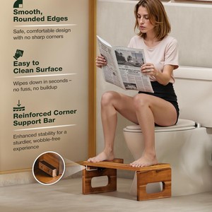 เก้าอี้ไม้สำหรับห้องน้ำ ไม้เนื้อแข็ง กันลื่น เพิ่มความสูง ใช้ในบ้าน - Product Image 4
