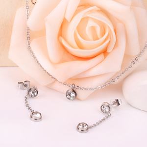 Hot Selling CZ Jewelry <b>Set</b> Wholesale Price Beautiful Design Gold Plated Crystal <b>Necklace</b> Earring <b>Set</b> With Zircon for Women - Product Image 6