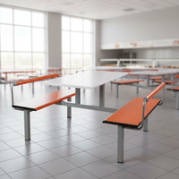 Offre Spéciale : Ensemble Table et Chaises Contemporain en Acier et Bois pour Restaurants, Cafés, Cantine, Hôtels et Écoles – Mobilier de Salle à Manger