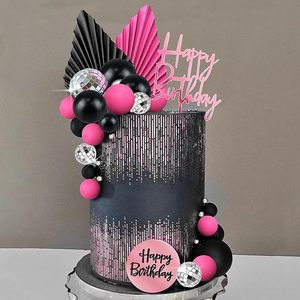 Gâteau Sphérique en Acrylique Joyeux <span class=keywords><strong>Anniversaire</strong></span> Noir Or <span class=keywords><strong>Bleu</strong></span> Disco Décoré pour Bébé Enfants et Adultes Fêtes - Product Image 6