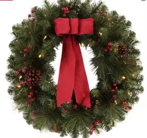 Hot Sale Outdoor/indoor Wreath With LED Light Christmas Decoration Home Ornaments