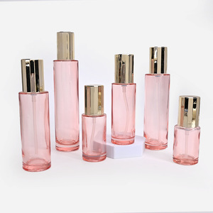 ขวดน้ำไฮดราเอสเซนส์สีชมพูขนาด100มล. ผลิตภัณฑ์ดูแลผิวขวดแก้วทรงตรงแบบอิมัลชันปั๊มแรงดันขวดครีมปิดผนึกขวดปั๊มสเปรย์ - Product Image 2