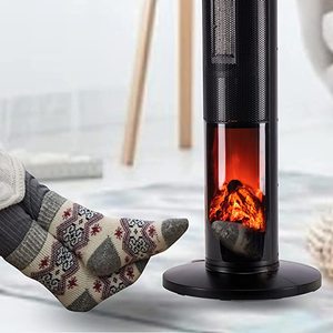 Oscillating Tower <strong>Fan</strong> <strong>Heater</strong> with Fireplace 33 Inches - Portable PTC <strong>Ceramic</strong> Electric <strong>Heater</strong> with LCD Display Remote Control - Product Image 3