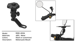 Support de téléphone de vélo flexible Support de navigation GPS en plastique métal Clip de montage Support de téléphone portable Support de guidon de moto Porta - Product Image 2
