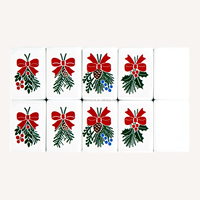 Juego de Mahjong Navideño de Lujo Holly Jolly, Fichas Acrílicas con Temática Navideña, Juego de Entretenimiento Portátil y Duradero, Set de Regalo