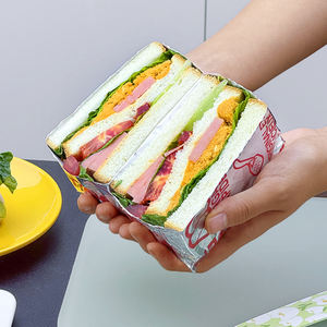 Personalização de fábrica alumínio folha hambúrguer Wrapper preservação do calor para Fast Food Grade Oil-prova Takeaway Wrap - Product Image 4