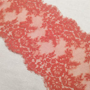 Bordure en dentelle de style français rouge, bordure en dentelle tricotée, mélange de nylon écologique pour accessoires vestimentaires, 3 yards - Product Image 6