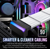 Adaptateur de prise d'ordinateur synchrone ARGB 5V carte mère alimentation ATX 24P rotation 90 degrés connecteur tête de direction