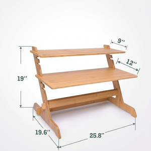 Support d'ordinateur portable ergonomique réglable en bambou, refroidissant, support vertical pour bureau, maison, vente en gros, logo personnalisé, OEM - Product Image 2