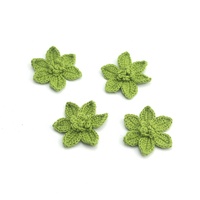 Vente en gros de fleurs à six pétales en crochet écologiques faites à la main de 6 cm, motif coloré, patch tricoté, décoration pour vêtements, chapeaux, ornements de couture