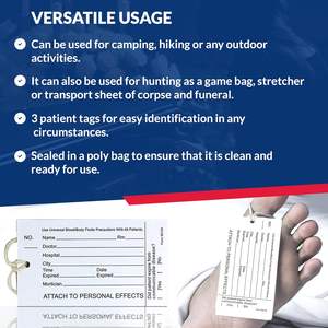 डिस्पोजेबल पर्यावरण के अनुकूल ब्लैक आपदा पाउच बॉडी बैग स्ट्रेचर कॉम्बो 8 ले जाने वाले हैंडल 3 रोगी टैग भारी शुल्क विनाइल - Product Image 6