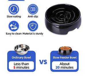 Tigela De Alimentador De Cachorro Anti-<span class=keywords><strong>Choke</strong></span> Plástico De Comida Lenta Ecológica Com Fundo Antiderrapante Durável Anti-Tumble Pet Tigela De Alimentador Lento - Product Image 5