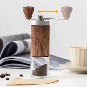 Molinillo de Café Manual de Acero Inoxidable 304, Diseño Multifuncional con Acabado de Madera, Molinillo de Café Metálico Resistente - Product Image 4