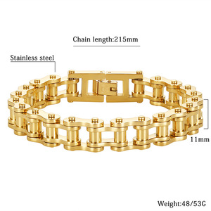 Nouveaux bracelets punk plaqués or, bijoux pour <span class=keywords><strong>homme</strong></span>, acier inoxydable, <span class=keywords><strong>bracelet</strong></span> chaîne <span class=keywords><strong>de</strong></span> motard, bijoux pour <span class=keywords><strong>homme</strong></span>, chaîne <span class=keywords><strong>de</strong></span> moto - Product Image 2