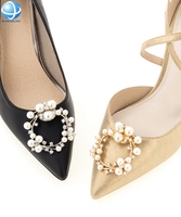 Accessoires de chaussures pour femmes à la mode Clips de chaussures ronds en perles pour décorations de chaussures de mariée