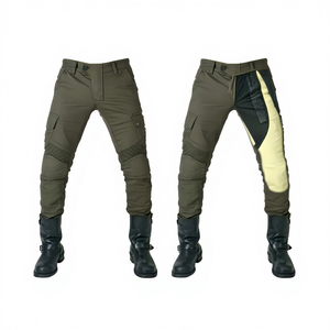 Pantalones vaqueros acolchados para motocicleta de calle alta para hombre con rodilla plegable elástica y características transpirables de talla grande - Product Image 1