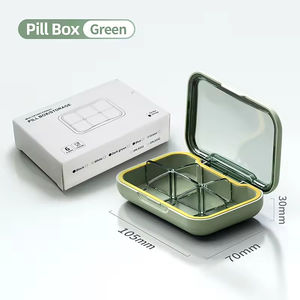 Boîte à pilules portable avec 6 compartiments en silicone et plastique sans BPA, organiseur de pilules pour une utilisation hebdomadaire - Product Image 4