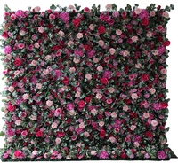 Disesuaikan dusty pink dan gading bunga pernikahan panel backdrop bunga gantung dinding latar belakang untuk pesta pernikahan