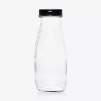 Bouteille en verre style Starbucks de 320 ml et 420 ml, vide, pour lait frais, avec couvercle à vis en métal, impression de logo personnalisée, vente en gros