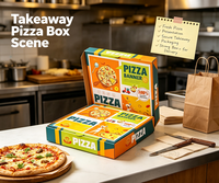 Boîtes à pizza personnalisées en gros avec logo imprimé, imperméables, biodégradables, jetables, en carton ondulé, pour restaurants