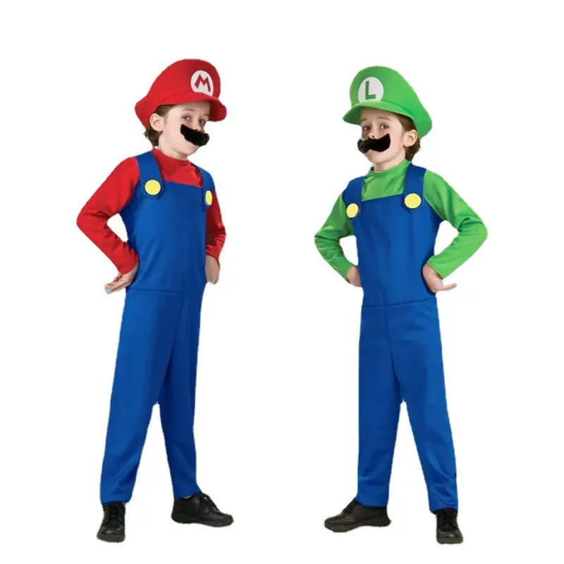 Nouveau Halloween Spot Super Mario Costume Animation Cosplay Costume Rouge Vert Mario Costume Performance Costume