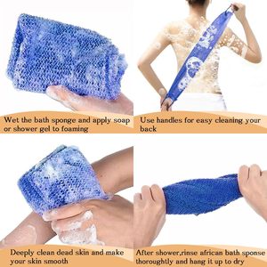 African Net Sponge with Handles Long Exfoliating Bath Sponge Washcloth for <strong>Back</strong> <strong>Scrubbing</strong> - Product Image 5