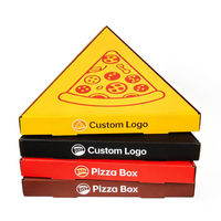 Meilleures ventes - Emballage alimentaire personnalisé en carton recyclé pour la restauration rapide, boîte à pizza triangulaire avec logo, différentes couleurs imprimées