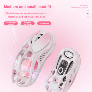 Ratón Inalámbrico GravaStar con Cable, Ratón para Juegos de Tercera Generación, Ligero, Hueco, de Larga Duración, RGB, Color Rosa Polvo - Product Image 2