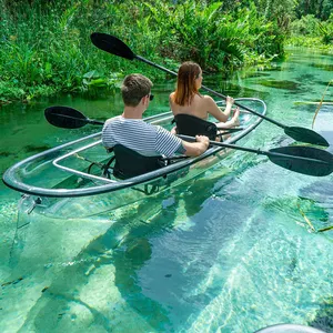 ONEMAX PC barco transparente Crystal kayak canoa de cristal con un asiento fuerte cuerpo de barco transparente para el procesamiento de alta gama escénica