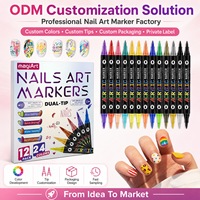 Fabricant de marqueurs pour nail art ODM, stylo à double pointe pour dessin d'ongles en acrylique, solution de développement de pointes de couleur personnalisées pour les marques de beauté mondiales