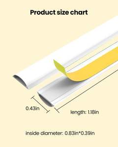 Kit de dissimulation de câbles en PVC de 1 mètre, 24x13 mm et 30x11 mm, pour dissimuler les câbles muraux de la télévision, bureau à domicile - Product Image 2