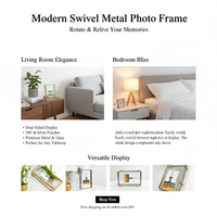 Marco de Fotos Metálico Dorado Geométrico Flotante con Moldura Decorativa para Mesa, Decoración del Hogar, Regalo, Venta al por Menor
