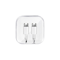 Kabel USB Type-C ke Type-C Putih untuk Pengisian Cepat dan Transfer Data dalam Kotak Kristal untuk Ponsel Android