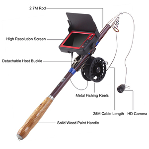 Caméra sous-marine de pêche en bateau Shifengda HR-3505DFL portable avec canne de 2,7 m, écran de 3,5 pouces, enregistrement vidéo en 4 langues, certifiée CE FCC - Product Image 1