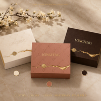 Coffret Cadeau de Luxe Personnalisé avec Motif Montagne Doré, Emballage Rigide pour Sachet de Parfum, Cosmétique, Cadeau de Mariage