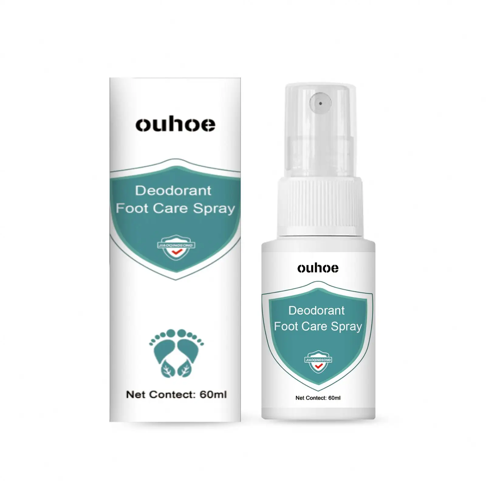 Ouhoe Bán Buôn 60Ml Chân Khử Mùi Phun Chống Nứt Loại Bỏ Vi Khuẩn Mùi Mùi Chân Tự Nhiên Khử Mùi Phun Chân