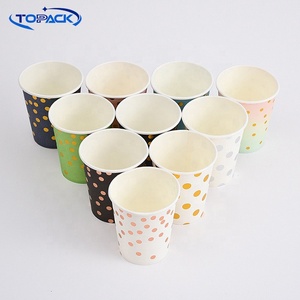 5oz 6oz 7Oz 9oz vàng lá giấy dùng một lần ly Polka Dot tường duy nhất ly cà phê ly số lượng lớn cho đám cưới cô dâu bên tắm - Product Image 3