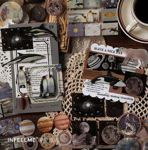 Infeel bana orman ve deniz serisi su geçirmez etiket vinil Pet folyo deco çıkartmalar <span class=keywords><strong>washi</strong></span> bant kitaplar için DIY dergisi scrapbooking - Product Image 4