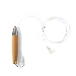 Seasky 4' Appât artificiel en bois de cèdre pour la pêche, appât en bois, équipement de pêche pour la pêche au bar rayé, au thon, <span class=keywords><strong>hameçon</strong></span> <span class=keywords><strong>Mustad</strong></span> - Product Image 5