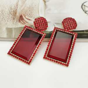 Jishhansidon — boucles <span class=keywords><strong>d</strong></span>'oreilles en verre pour femmes, avec pendentif carré en strass brillants, à la mode, bijoux goutte <span class=keywords><strong>d</strong></span>'<span class=keywords><strong>oreille</strong></span>, cadeaux pour filles - Product Image 6