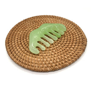 Sisir Rambut Resin Logo Kustom, Alat Pijat Kulit Kepala Gua Sha untuk Terapi Fisik Titik Akupuntur dan Relaksasi Meridian - Product Image 5