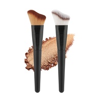 Pinceau de maquillage multifonctionnel en bois, en forme de fer à cheval, pour le contouring du visage, effet vague, en stock