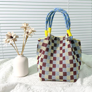 Çok amaçlı açık büyük kapasiteli Tote iş çeşitli eşyalar örgü çanta kadınlar için dokuma çanta - Product Image 6