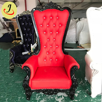 Fauteuil Royal de Luxe pour Mariés, Chaise Trône Contemporaine en Bois Massif, Mobilier d'Hôtel en Cuir PU/Velours avec Cadre Doré/Argenté – Vente en Gros