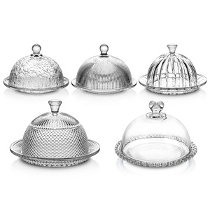 7.5英寸透明玻璃婚礼蛋糕架，带圆顶盖欧式花式设计多功能蛋糕展示托盘 - Product Image 6