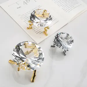 High Quality Crystal Glass Diamond For Wedding Decoration Engraved Colorful Sandblast Words Crystal Glass Craft Gift
